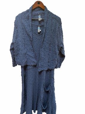 Noblu 90s Lagenlook Crinkle Knit Dress & Jacket Set USA